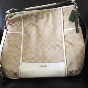 White and beige Coach Purse!